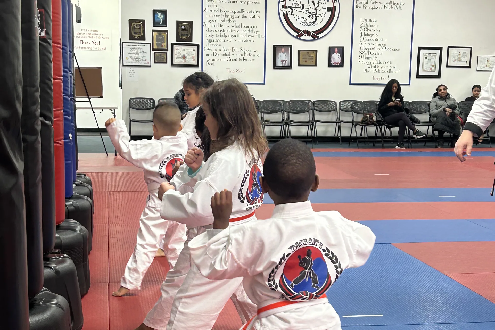 Is Your Preschooler students training together at Roman's Shin Karate in Hamilton